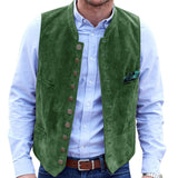 Aidase Men's Suede Suit Vest Casual Steampunk Style Waistcoat Sleeveless Male Jacket мужской жилет aidase-shop