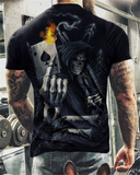 Aidase  Summer  Skull Printed TShirt For Men Casual Short Sleeve Clothes Streetwear Oversized T-Shirt Hip Hop 3D Printing O-NeckTop Tees aidase-shop