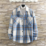 Aidase New Men's Flannel Long Sleeve Plaid Shirts Casual Shirts Young Fashion Men's Shirts Japanese, Korean and Hong Kong Style aidase-shop