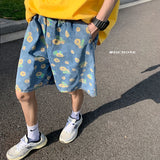 Summer Flower Denim Shorts Men Fashion Casual Print Denim Shorts Mens Streetwear Korean Loose Straight Jeans Shorts Men M-2XL aidase-shop