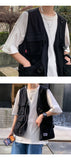 EBAIHUI Men Tooling Vest Men Streetwear Cargo Vest Hip Hop Sleeveless Jacket Gilet Military Multi-Pocket Outdoors Coat Fashion aidase-shop