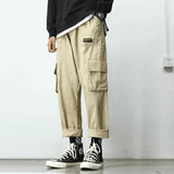 Aidase Autumn Overalls Pants for Men Military Straight Loose Multi-pocket Japanese Sweatpants 2020 Nine-point Casual Fashion Streetwear aidase-shop
