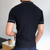 New Fashion Streetwear Men's Vintage Patchwork Contrast Color Polo Shirts Men Casual Loose Short Sleeve Lapel Buttoned Pullovers aidase-shop