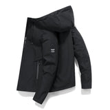 Aidase  Spring Autumn Men Jacket Solid Color Hooded Long Sleeves Loose Pockets Zipper Hood Outerwear Warm	 Male Clothing Streetwear aidase-shop
