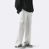 Grey White Cargo Pants Men Fashion Pocket Casual Pants Men Japanese Streetwear Loose Straight Pants Mens Joggers Trousers M-2XL aidase-shop
