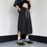 Summer Thin Ice Silk Pants Men Fashion Oversized Pleated Pants Mens Japanese Streetwear Hip-hop Loose Wide Leg Pants Men M-3XL aidase-shop