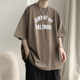 New Short Sleeve T-shirt Man Trend Letter Graphic Printed Tops Crew Neck Oversized Cotton Tees Male T Shirt aidase-shop