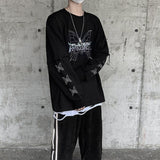Dark Style Butterfly Graphic Men's Tshirt Spring New Long Sleeve Male T-shirt Casual Oversize Basic Unisex Clothing aidase-shop