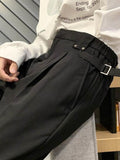 High-quality High Street Trousers Men Designer Handsome Elastic Pants Unisex Loose All-match Trend Suit Bottom Casual Long Pants aidase-shop