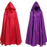 Aidase  Halloween Party Cosplay Woman Men Adult Long Hero Witchcraft Witchcraft Robe Hood Cloak Cosplay Satin Red Medieval Cloak aidase-shop