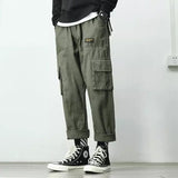 Aidase Autumn Overalls Pants for Men Military Straight Loose Multi-pocket Japanese Sweatpants 2020 Nine-point Casual Fashion Streetwear aidase-shop
