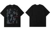 Aidase  Punk T-Shirts Hip Hop Shadow Print Gothic Rock Short Sleeve Tshirt Streetwear Men Harajuku Casual Cotton Loose Tee Shirts Top aidase-shop