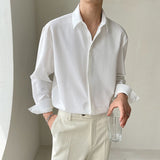 Black/Gray/Blue/White Shirt Men Slim Fashion Social Mens Dress Shirt Korean Solid Color Long Sleeve Shirts Mens Casual Shirt aidase-shop