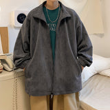 Aidase Autumn Men's Turtleneck Jacket Autumn Oversized Casual Men's Windbreaker Harajuku Solid Color Men Coats Men's Clothing aidase-shop
