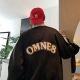 Embroidered Zip Coats Men Autumn Streetwear Baseball Jackets Mens Sportswear Varsity Clothing Patchwork Bomber Jacket aidase-shop