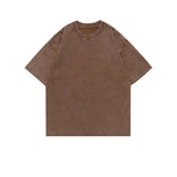 Quality Oversized Acid Washed T Shirt Women Vintage T-shirts Streetwear Mineral Wash Tee Shirts Girl Loose Luxury Brand Tops aidase-shop