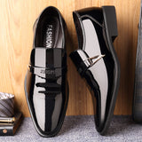 Men Dress Leather Shoes Slip on Patent Leather Mens Casual Oxford Shoe Moccasin Glitter Male Footwear Pointed Toe Shoes for Men aidase-shop