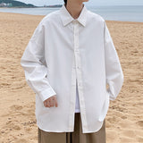 New Long Sleeve Shirt Man Loose Single Breasted Outdoor Large Size Cool Solid M-5x Blouse Korean Button Sleeved Shirts aidase-shop