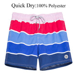 Mens Swim Trunks Quick Dry Beach Board Shorts Stripe Swimwear Swimsuits Man Running Sports Surfing Swim Shorts aidase-shop