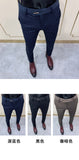Aidase New Striped Suit Pants  Men Elegant Skinny Fit Office Pant Men Trousers Pant For Man Business Slim Fit Dress Ankle Trousers aidase-shop