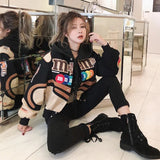 Aidase  Women Bomber Jacket Embroidery Harajuku Patch Plus Size Autumn Coat Hip Hop Winter Thick Long Sleeve Female Clothes Outwear aidase-shop