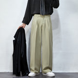 Men's Solid Color Wide Leg Casual Suit Pants  Fashion Streetwear Ins Men Trousers Harajuku Loose Unisex Pants aidase-shop