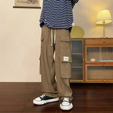 Multi Pockets Cargo Pants American Style Street Plus Size Man Loose Casual Streetwear Wide Leg Joggers Hip Hop Trousers aidase-shop