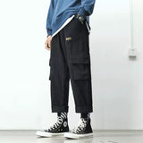 Aidase Autumn Overalls Pants for Men Military Straight Loose Multi-pocket Japanese Sweatpants 2020 Nine-point Casual Fashion Streetwear aidase-shop