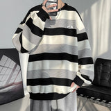 Stripe Oversized Men's Sweatshirts Spring Casual Male Round Neck Hoodies Korean Style Fashion Unisex 5XL Pullovers aidase-shop