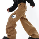 Large Pocket Overalls Stitching Design Trousers Casual Cargo Pants Loose Male Wide Leg Trousers Fashion aidase-shop