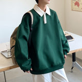 Autumn Lapel Hoodie Men Fashion 4 Colors Casual Oversized Sweatshirt Men Streetwear Hip Hop Loose Pullover Hoodies Mens Hoody aidase-shop