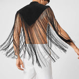 Fashion Irregular Tank Tops Men Vests Tassel Patchwork Turtleneck Sleeveless Streetwear Casual Sexy Cloak Ponchos aidase-shop