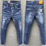 Aidase  Men Ripped Skinny Denim Jeans Luxury Brand Dsq2 Street Wear Fit Jeans Pants Quality Men Holes Stretch Denim Pants Casual Jeans aidase-shop