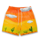 Men shorts new summer Casual Shorts Muscle Fitness Sports Quarter Pants Mesh Digital Printing Breathable Loose Shorts aidase-shop