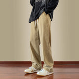 Vintage Drawstring Men Jeans High Street Fashion Design Straight Denim Pants Hip Hop Male Casual Trousers aidase-shop