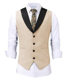 Aidase Casual Men's Beige Vest Jacket Slim Fit Prom Burgundy Tuxedos Blazer Champagne Suits Waistcoat For Wedding Best Man Grooms aidase-shop