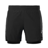 2-In-1 Men Cycling Running Shorts with Towel Loop Pockets Quick Dry Breathable Exercise Shorts for Training Gym Workout aidase-shop