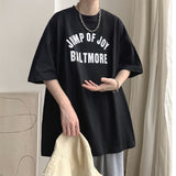 New Short Sleeve T-shirt Man Trend Letter Graphic Printed Tops Crew Neck Oversized Cotton Tees Male T Shirt aidase-shop