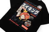 Aidase Hip Hop T Shirts Streetwear Hip Hop Embroidery Japanese Kanji Puffer Fish Poster Print Tees 2022 Men Cotton Short Sleeve Tshirts aidase-shop