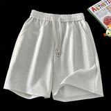 Summer New Basic Solid Casual Shorts Mens Womens Baggy Korean Trend Y2k Light Thin Short Pants Unisex Beach Trousers aidase-shop