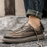 High Quality Retro Solid Color Business Men's Shoes  Fall Hot Sale Men Casual Shoes Comfortable Lightweight Skid Plate Shoes aidase-shop