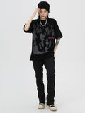 Aidase  Punk T-Shirts Hip Hop Shadow Print Gothic Rock Short Sleeve Tshirt Streetwear Men Harajuku Casual Cotton Loose Tee Shirts Top aidase-shop