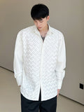 Men Shirt Autumn New Fashion Personalized Design Wrinkled Fabric Loose Solid Color Single Breasted Male Tops aidase-shop