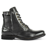 Men Knight Boots Autumn Exquisite Zip Ankle Handmade Round Toe Low Heel Males Shoes Fashion Leather Concise Leisure Design Boots aidase-shop