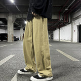 Aidase Khaki Solid Men Casual Pants Loose Vintage Wide Leg High Waist Trousers Fashion Harajuku Streetwear Hip Hop Male Clothing aidase-shop