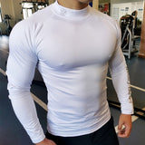 Sport Shirt Men Compression Quick Dry T-shirt Long Sleeve Bodybuilding Skinny Tee Tops Man Muscle Workout Clothing aidase-shop