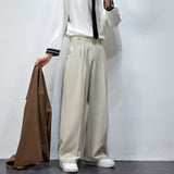 Men's Solid Color Wide Leg Casual Suit Pants  Fashion Streetwear Ins Men Trousers Harajuku Loose Unisex Pants aidase-shop