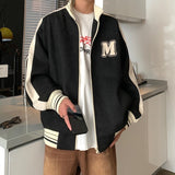 Embroidered Zip Coats Men Autumn Streetwear Baseball Jackets Mens Sportswear Varsity Clothing Patchwork Bomber Jacket aidase-shop