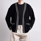 Aidase  Autumn and Winter New Light Luxury Fashion Knitted Long-sleeved Men Loose Bottoming Cardigan Top Men Boutique Clothing aidase-shop