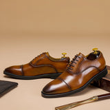 New High Quality Handmade Oxford Dress Shoes Men Genuine Cow Leather Suit Shoes Footwear Wedding Formal Italian Shoes Hot aidase-shop